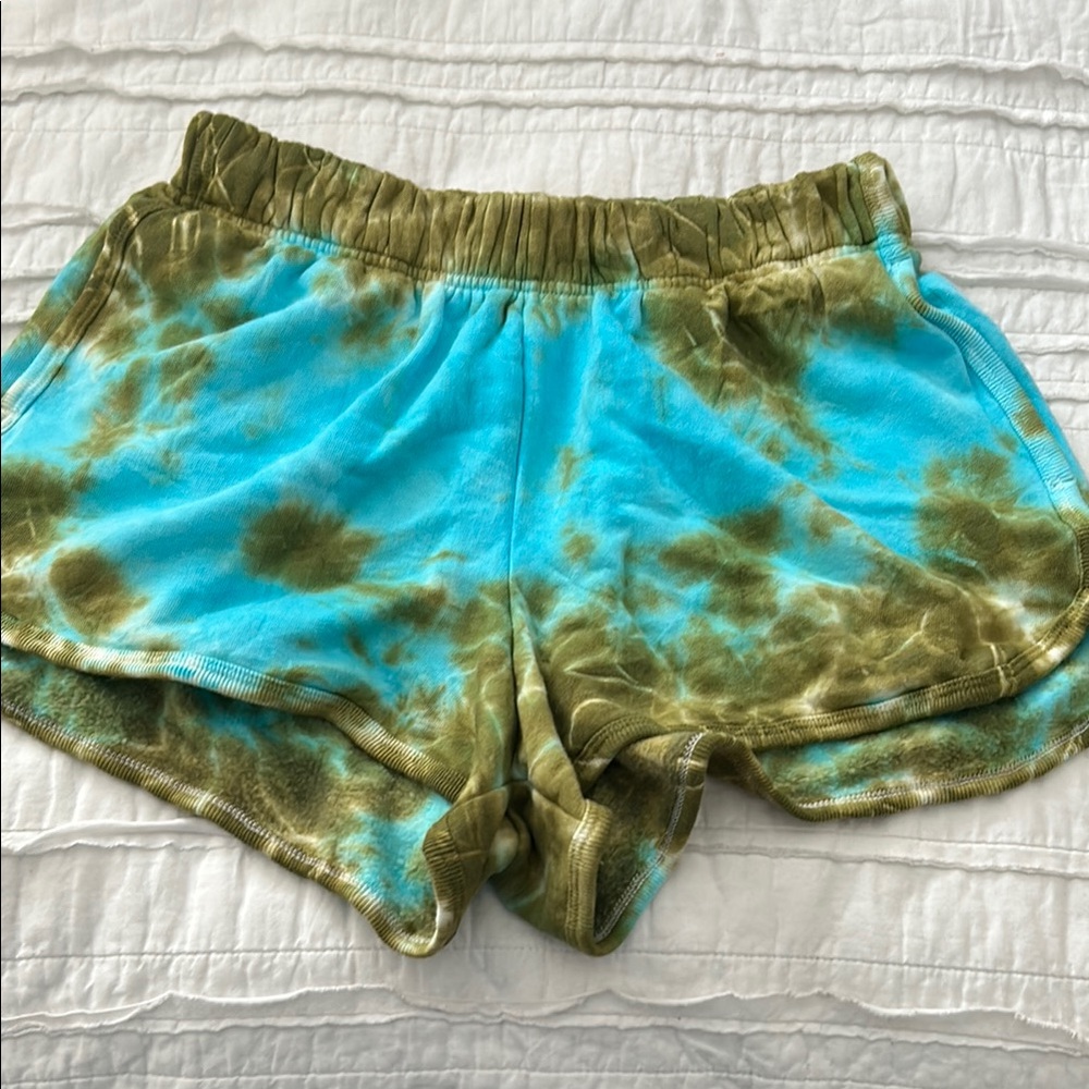 Tie-Dye Blue and Green Shorts